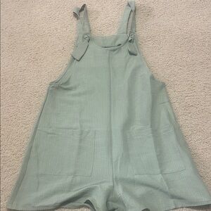 Green Sleeveless Romper with Pockets